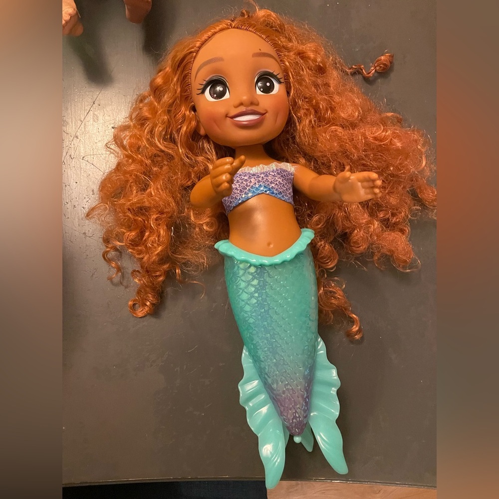 Mermaid Doll with Red Hair and Blue Tail that talks Aerial